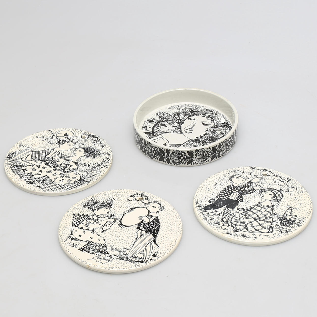 PARTI stengods, 4 delar, Björn Winblad, Nymölle, Danmark.