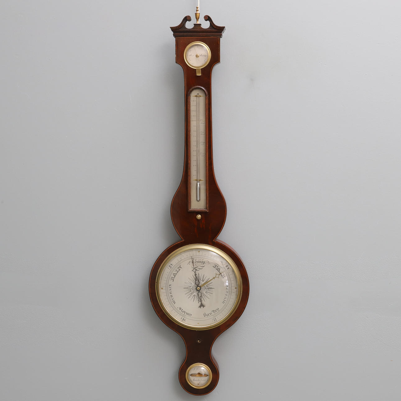 J. VERGA MACCLESFIELD: A MAHOGANY BOXWOOD AND EBONY STRUNG WHEEL ...
