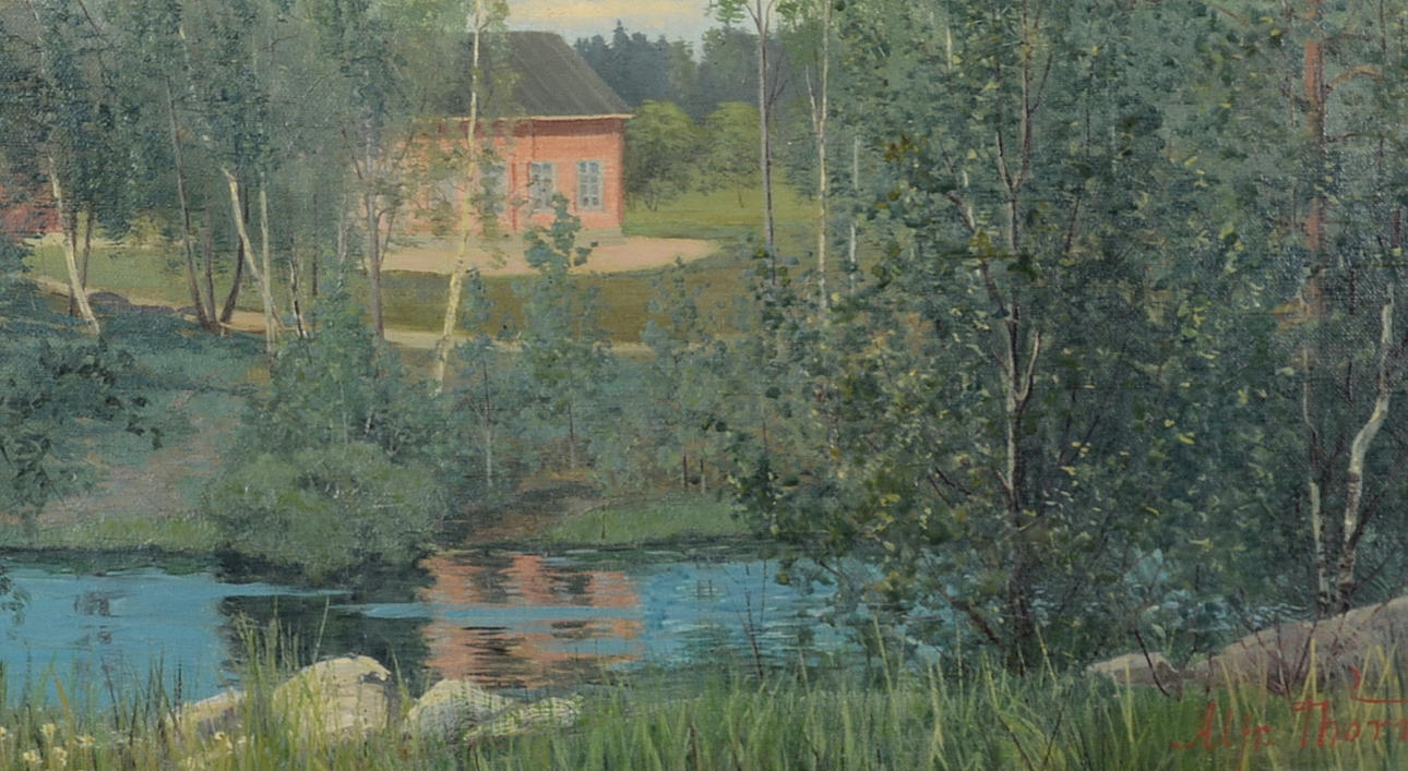 ALFRED THÖRNE. Olja på pannå.