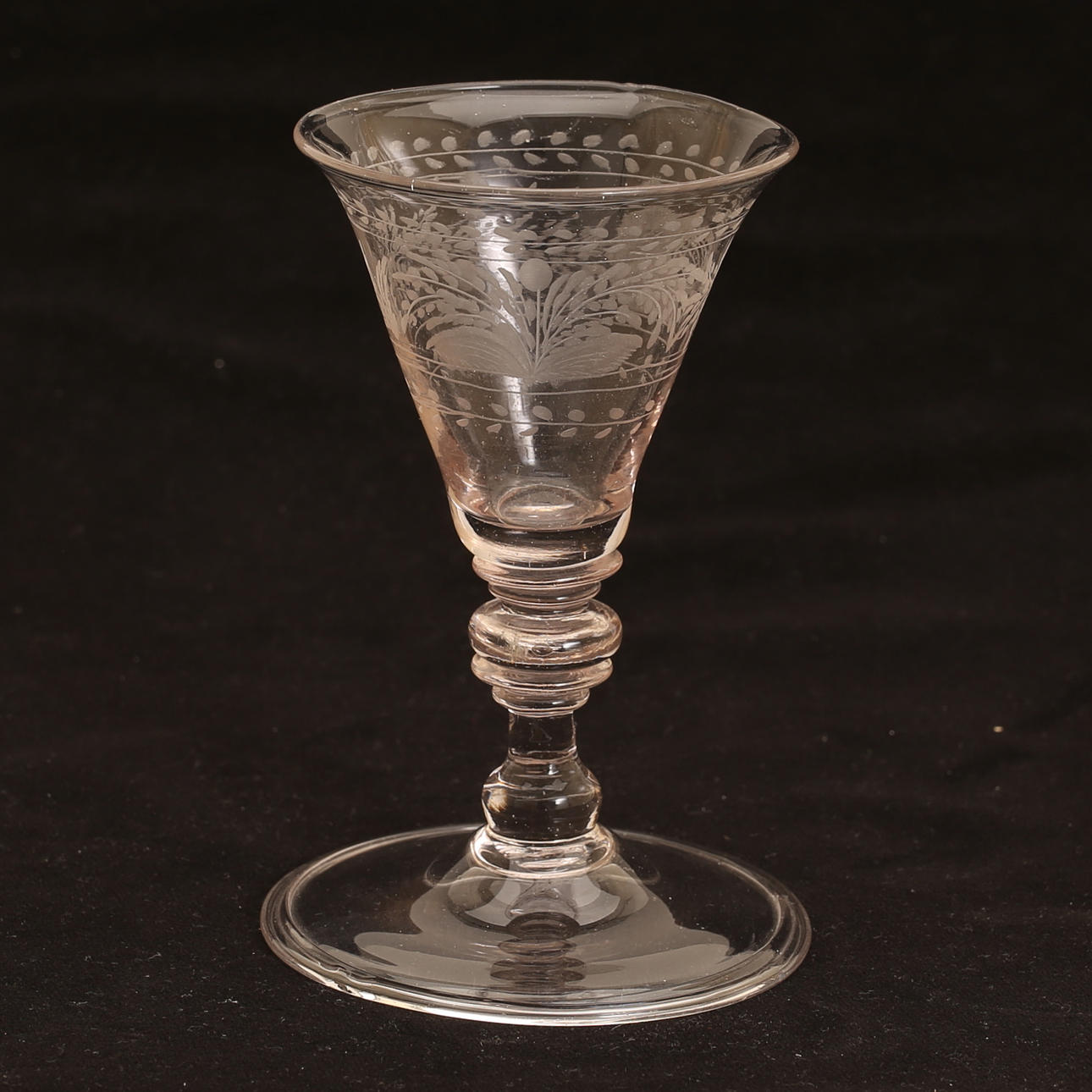 VINGLAS, etsad dekor, 1700-tal.