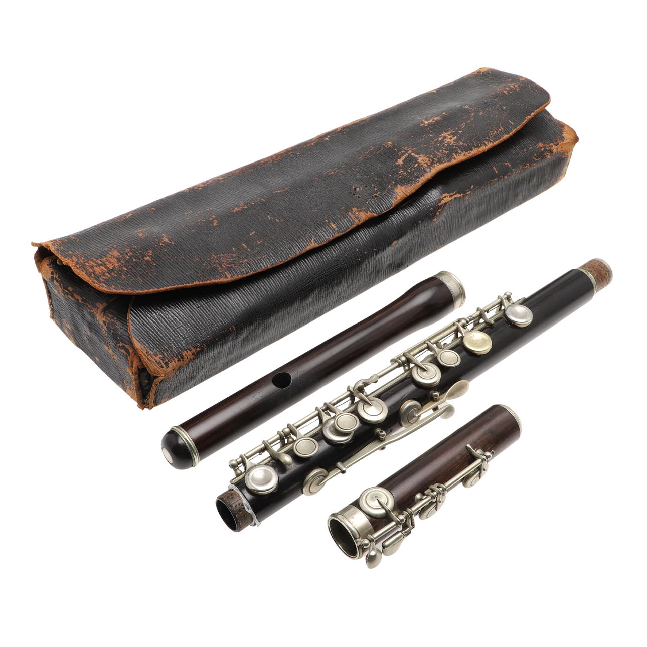 HÖLJET PALISANDER ANTIK FLÖJT.