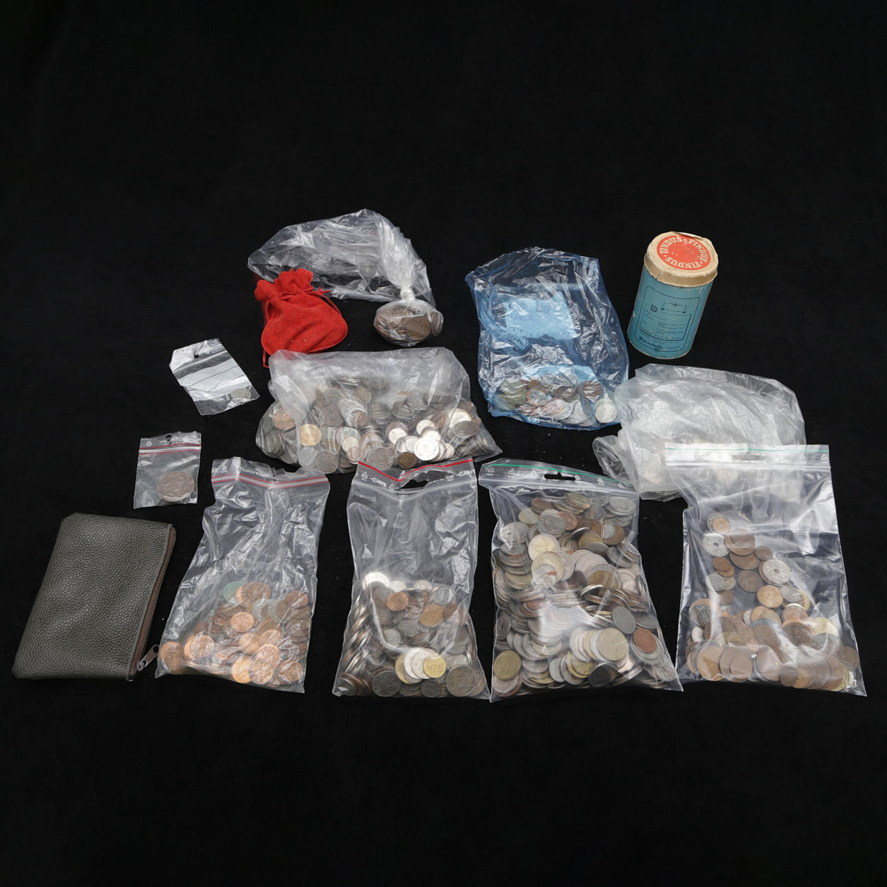 COIN, in box, some single silver, some single, otherwise simpler coin.
