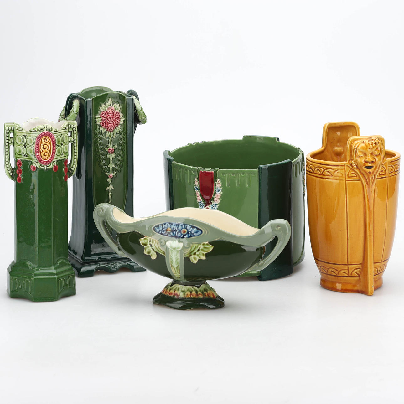 COLLECTION JUGENDPORCELAIN, 5 pieces, including Rörstrand and Eichwald.