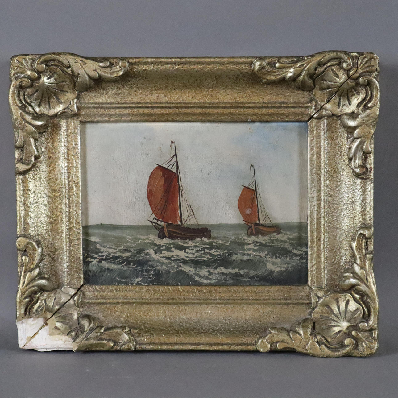 - OIL PAINTING sailboat.