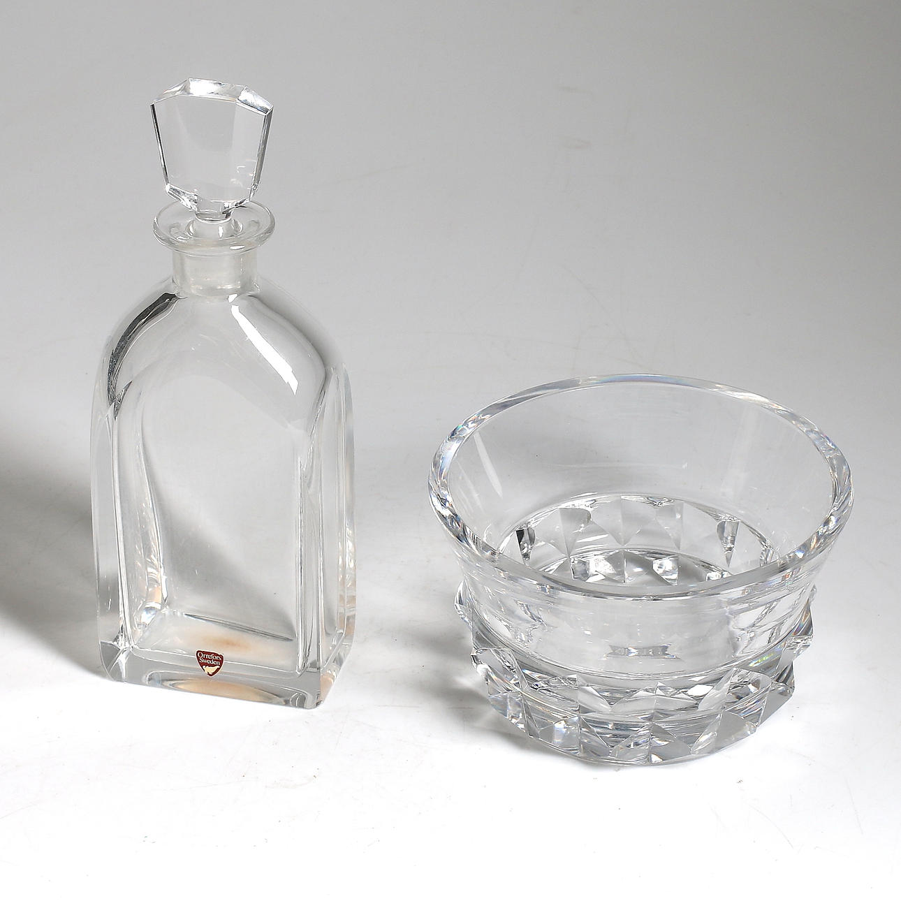 KARAFF och SKÅL, glas, bl.a. Vicke Linstrand, Kosta. Orrefors.1900-tal.