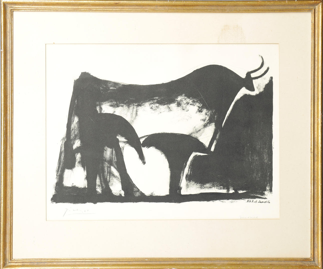 PABLO PICASSO. EFTER. Tryk, "Le Taureau Noir", 1947.