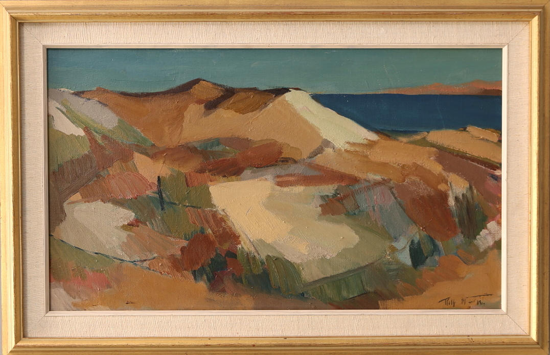 OIDENTIFIERAD KONSTNÄR. Olja på duk, "Klitmöller, Jylland" signerad.