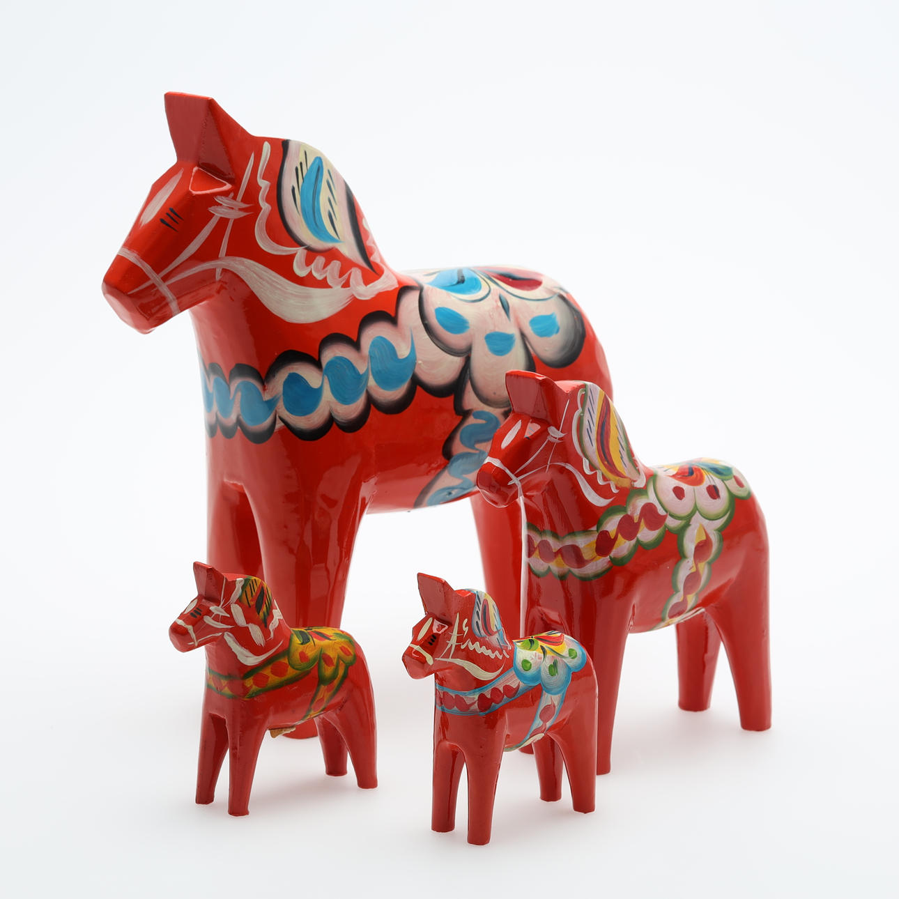 DALA HORSES 4 pcs Nusnäs.