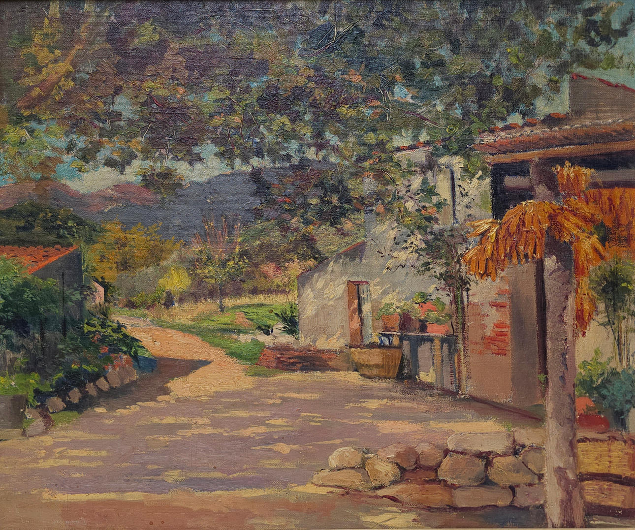ANONIMO. OIL ON PANELS, RURAL LANDSCAPE.