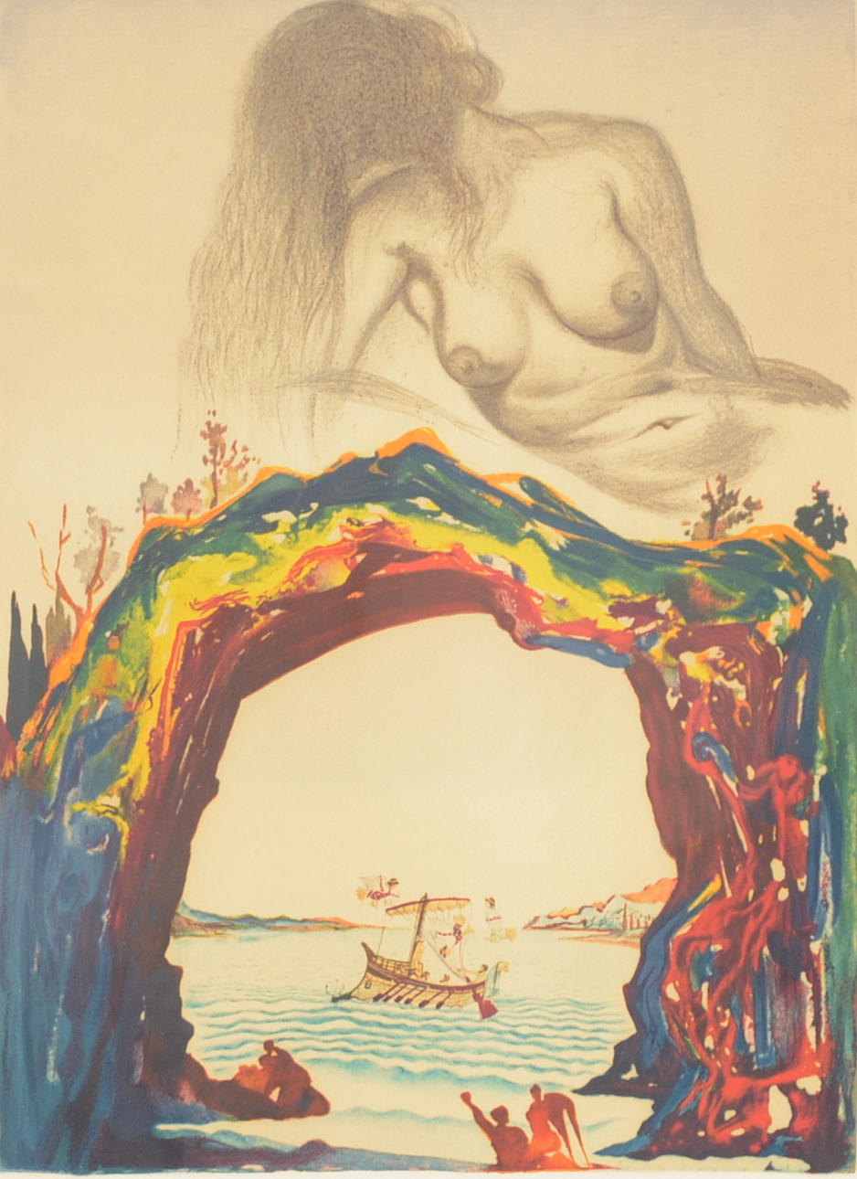 SALVADOR DALI. EFTER. Färglitografi.