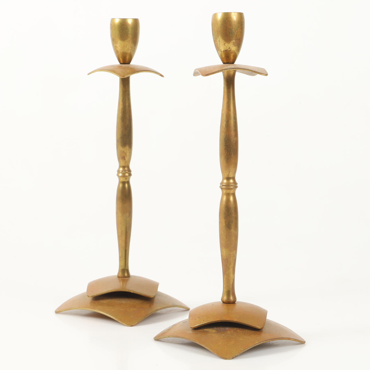CANDLESTICKS, 1 pair, brass, Dantorp Design, Denmark.