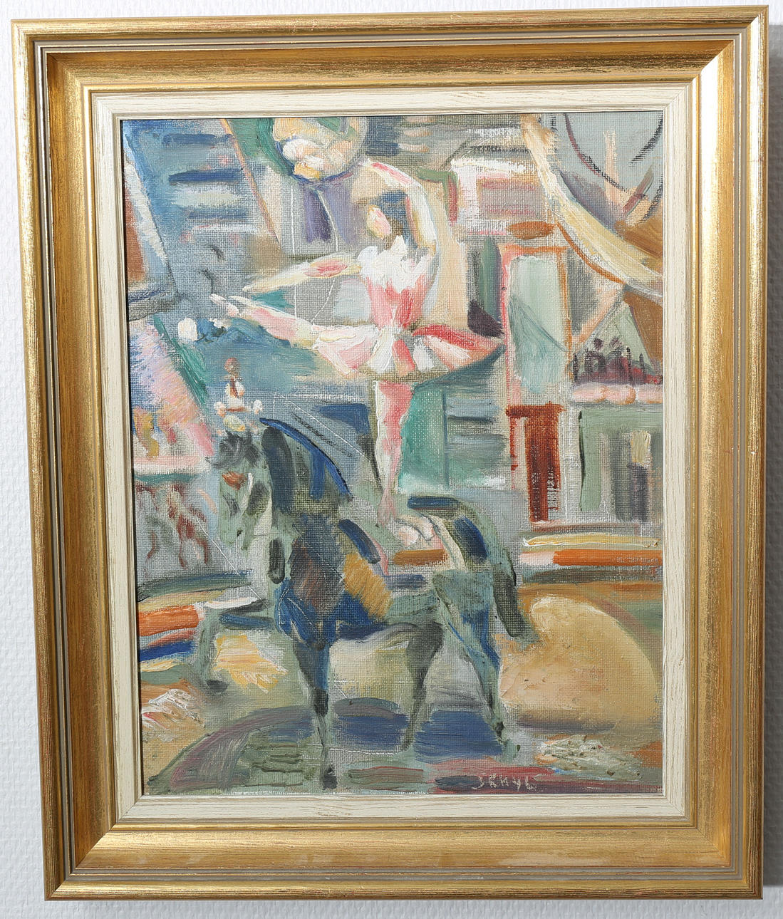 JULES SCHYL. Olja på duk, Cirkusprinsessa, signerad Schyl, daterad a tergo 1968.