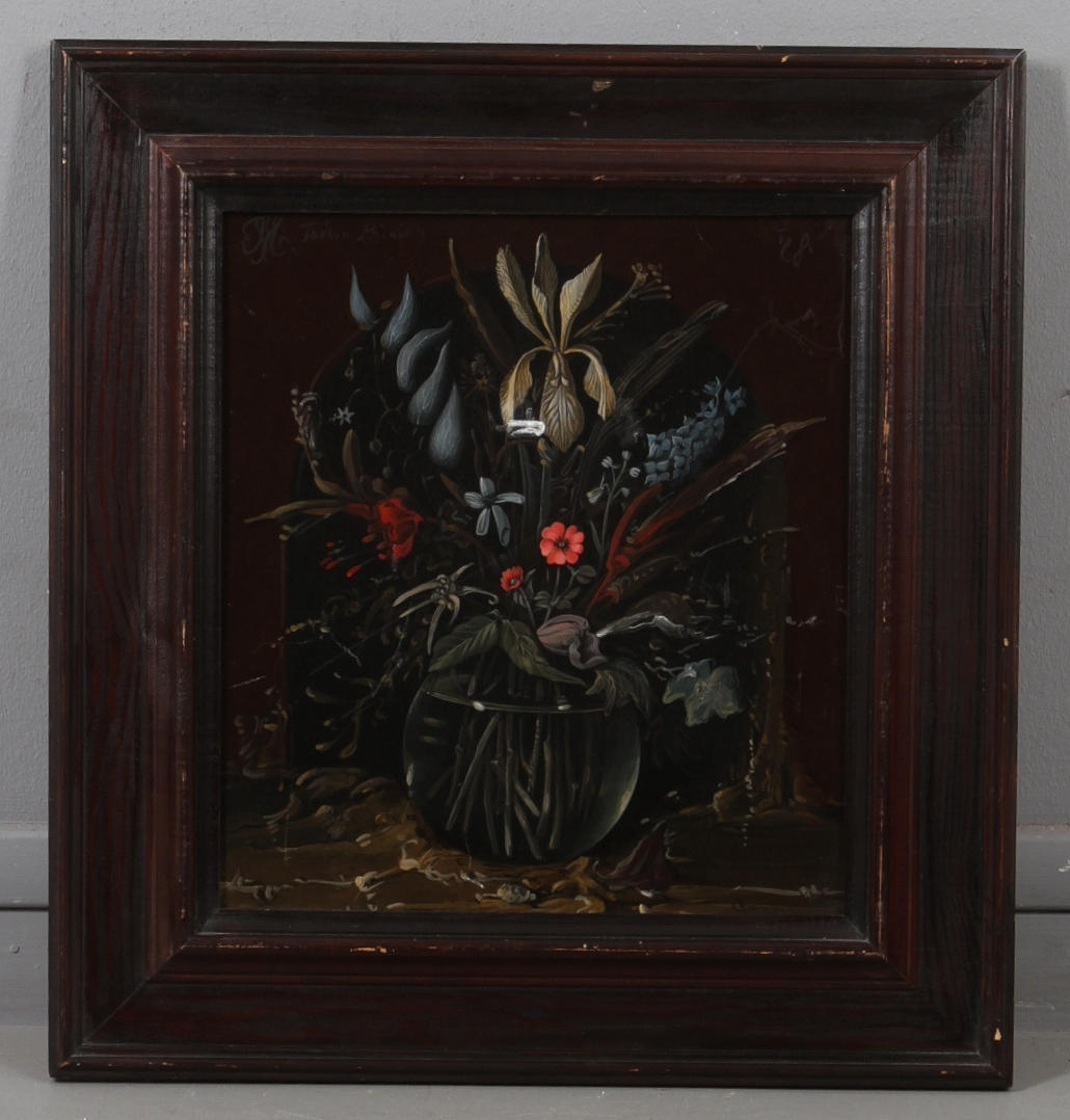 TADEUSZ MICHALUK. Blomsterstilleben, olja på pannå, signerad.