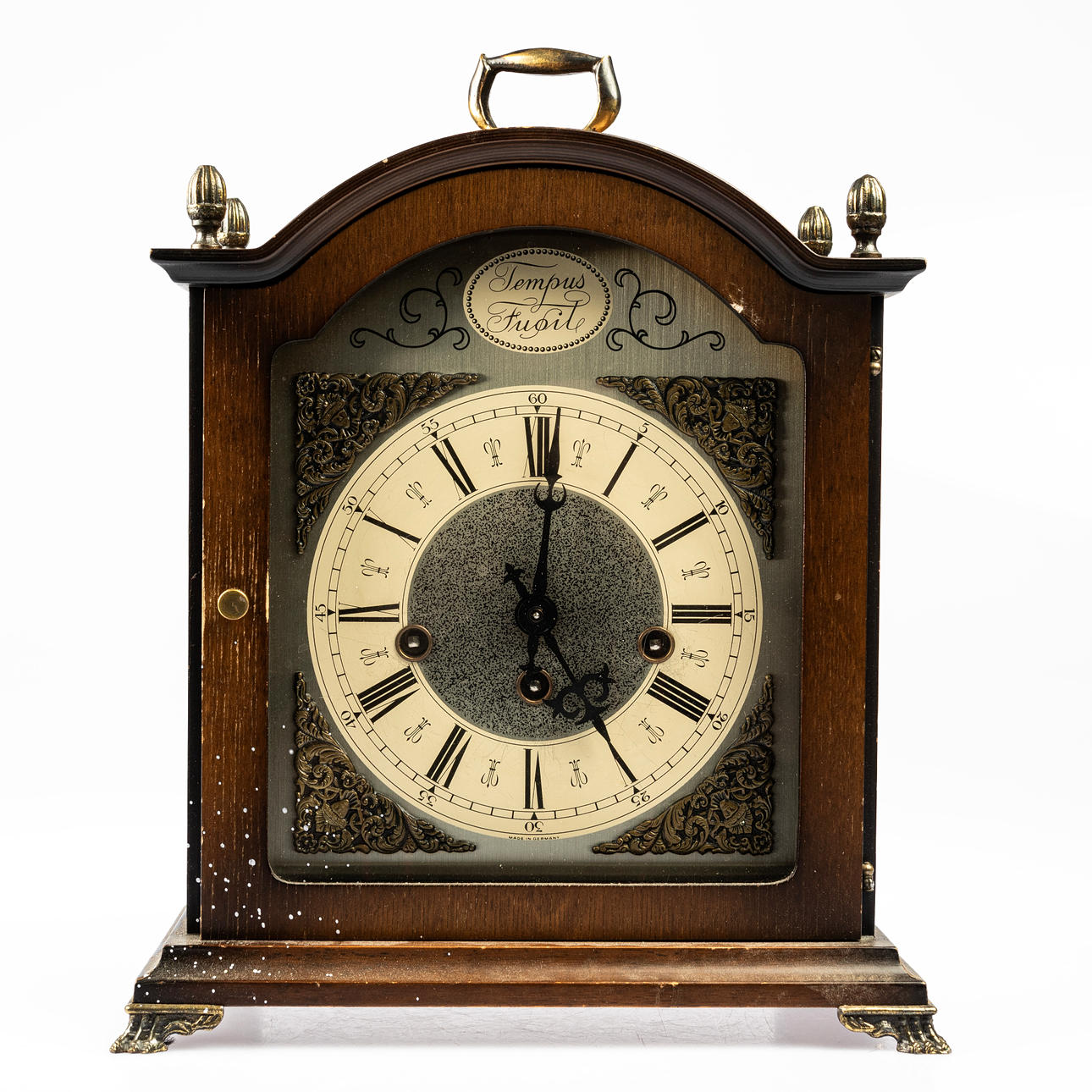 A Tempus Fugit table clock, later part of the 20th century. Clocks