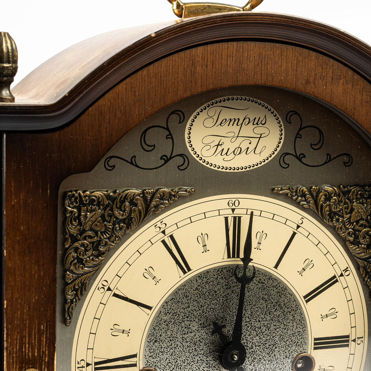 A Tempus Fugit table clock, later part of the 20th century. Clocks