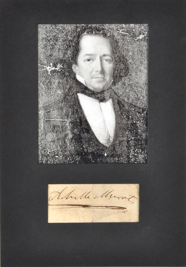NAPOLEON ACHILLE MURAT. Certifierad autograf.