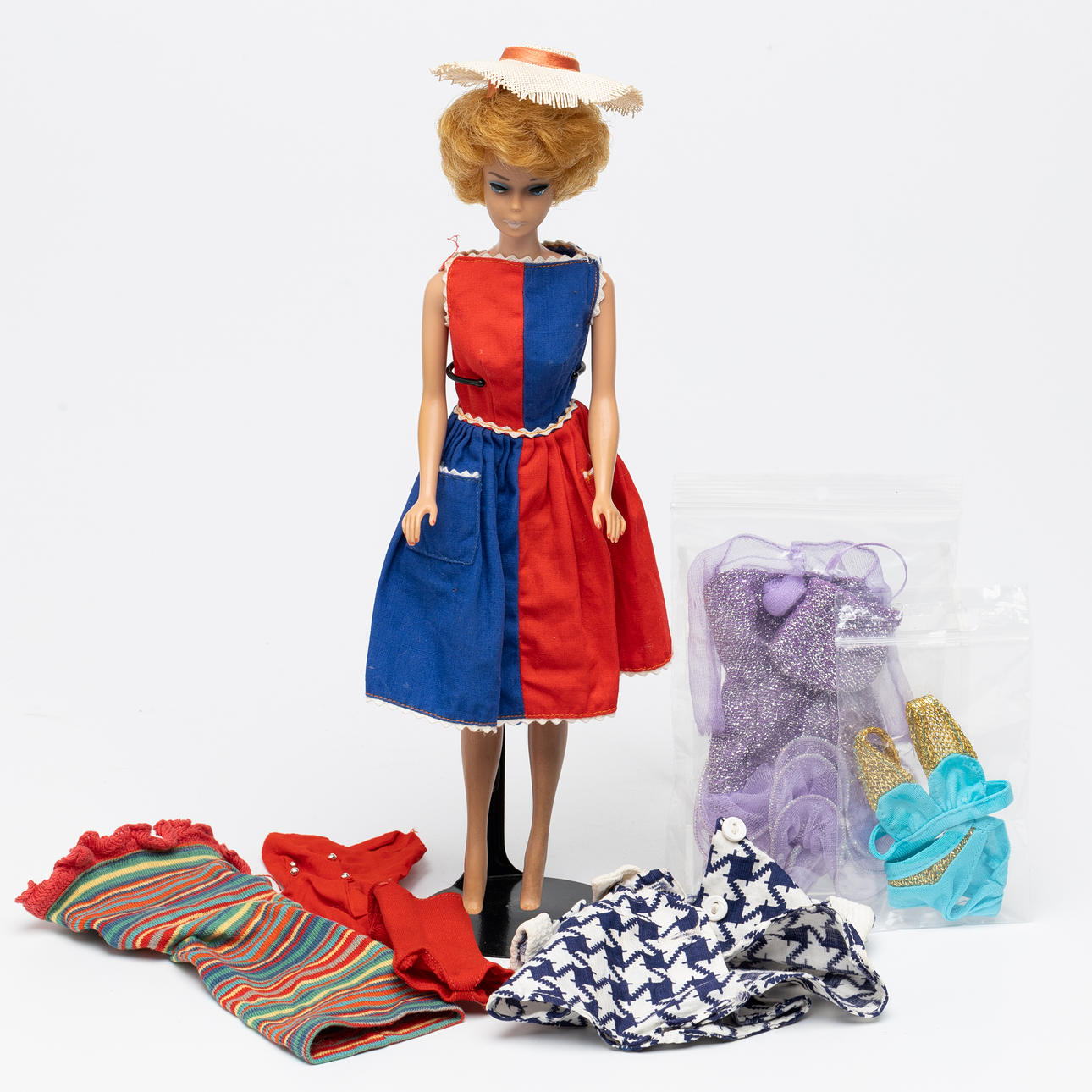 MATTEL INC, “Barbie”, bubble cut with clothes, mostly 1960s.