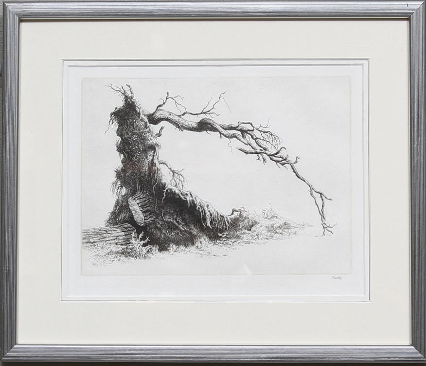 FOLKE GULLBY. "Ett rotvalv". Etsning 1970, signerad.