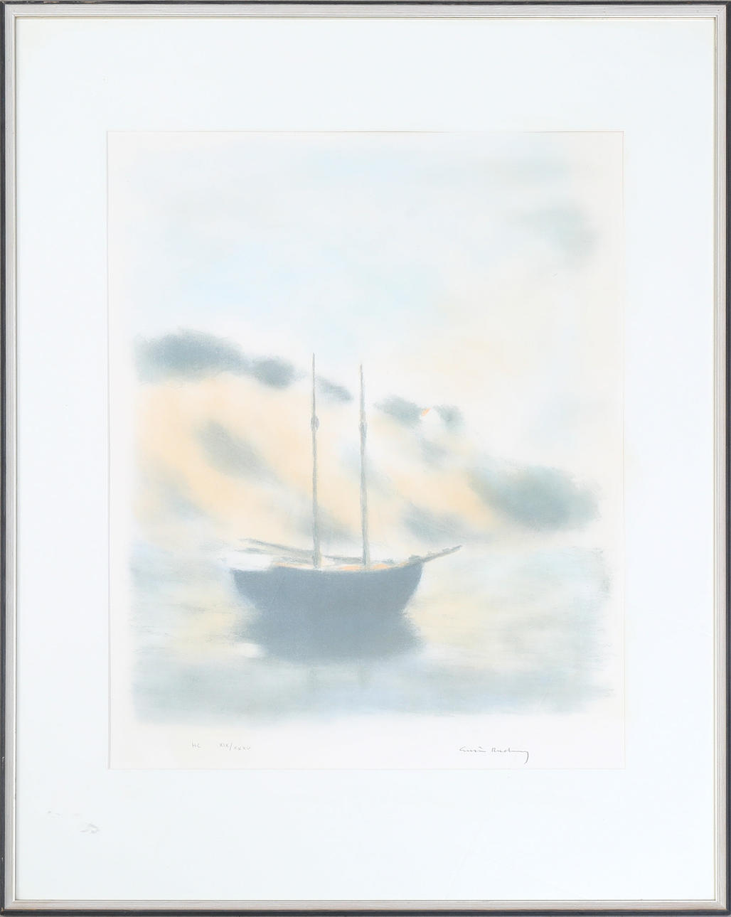 GUSTAV RUDBERG. Litografi, signeret.