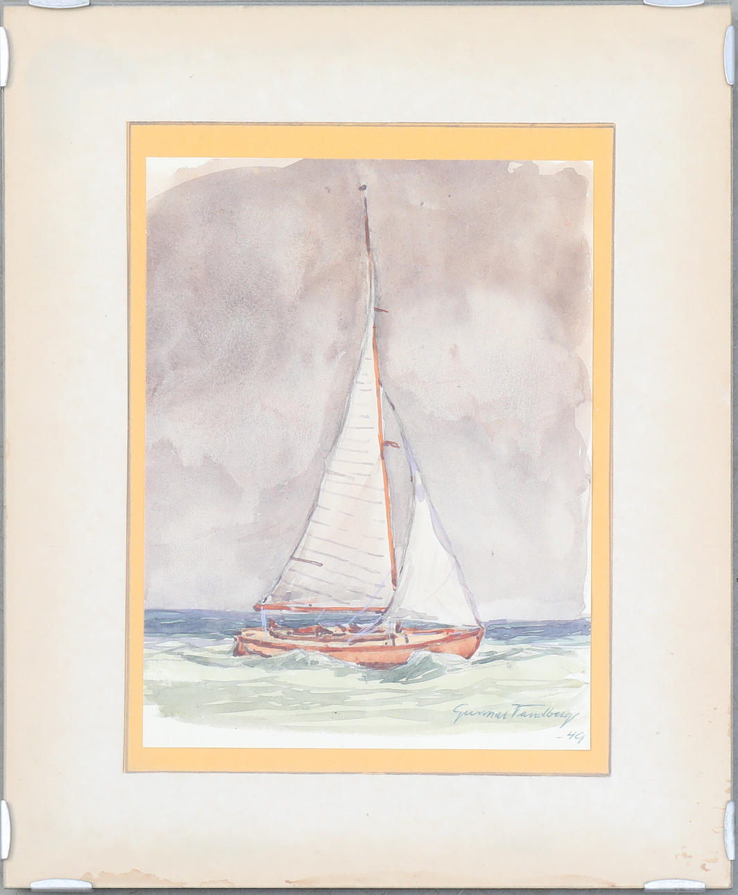 GUNNAR TANDBERG. watercolour, signed and dated -49.