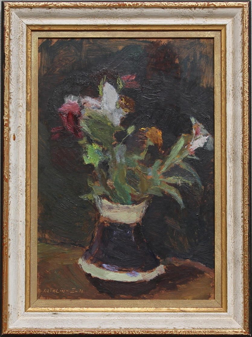 BRITA ROTHLIN-ZACHRISSON. Olja på pannå, signerad.