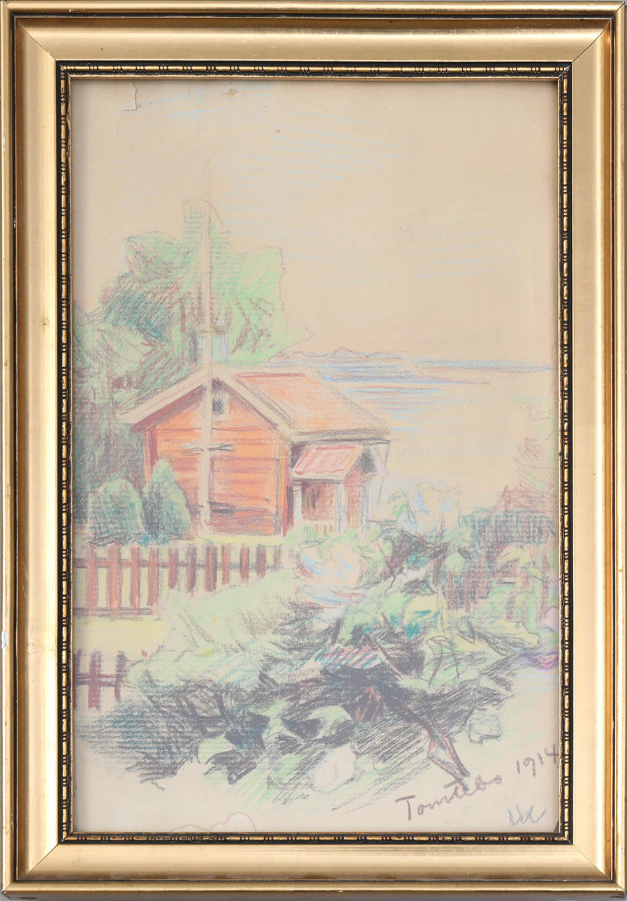 VICTOR WESTERHOLM. drawing, signed VW, "Tomtebo 1914".