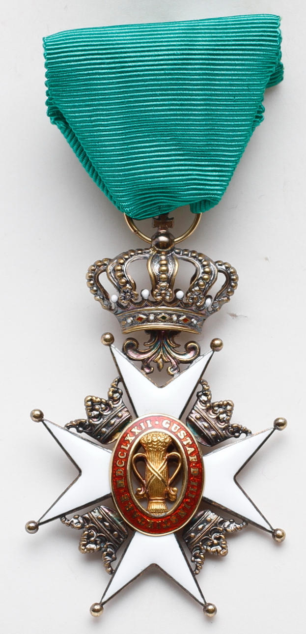 KRASCHAN, Vasaorden, 18 k guld och emalj, tot vikt ca 16 gram.