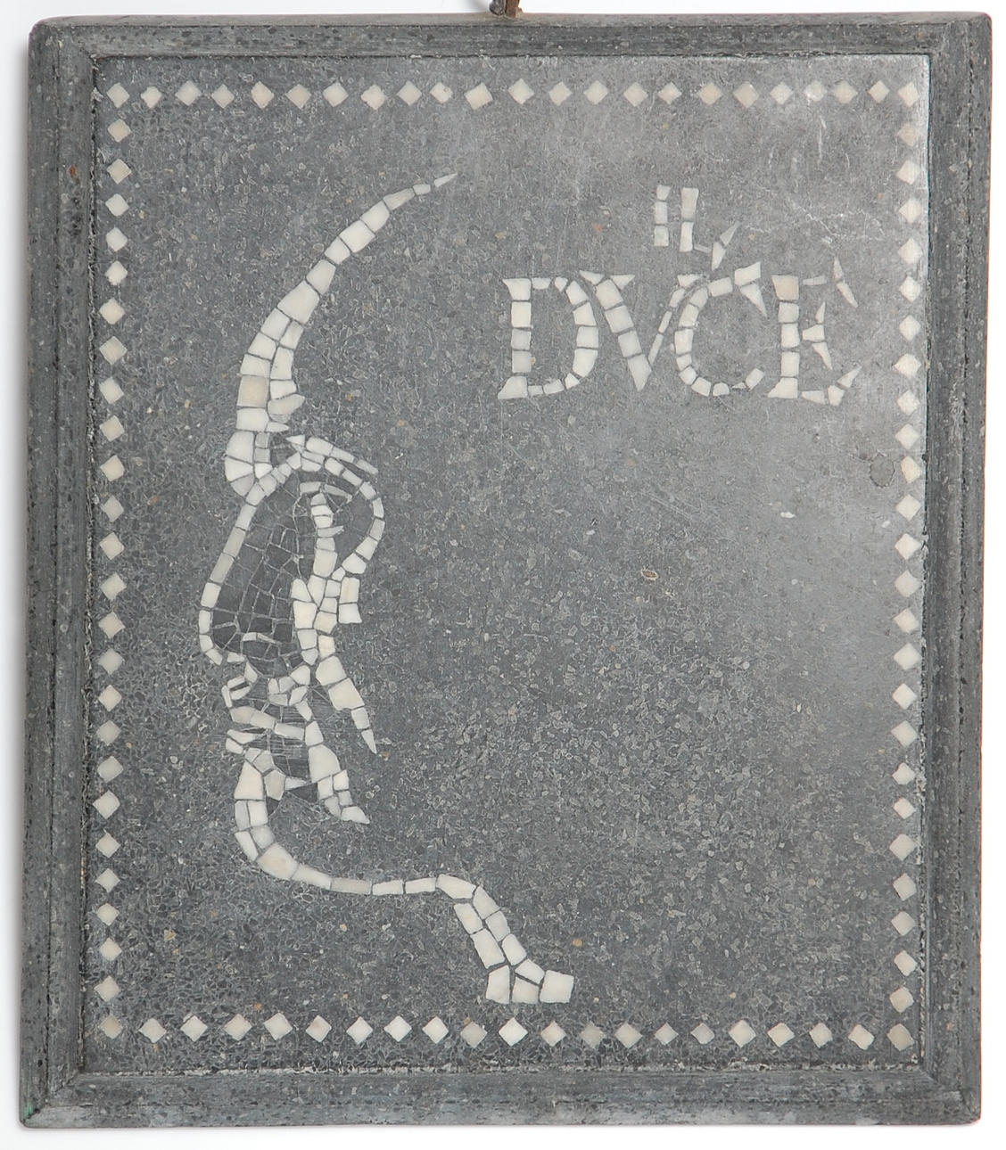 PLAKETT, sten, " Il DUCE ", Benito Mussolini.