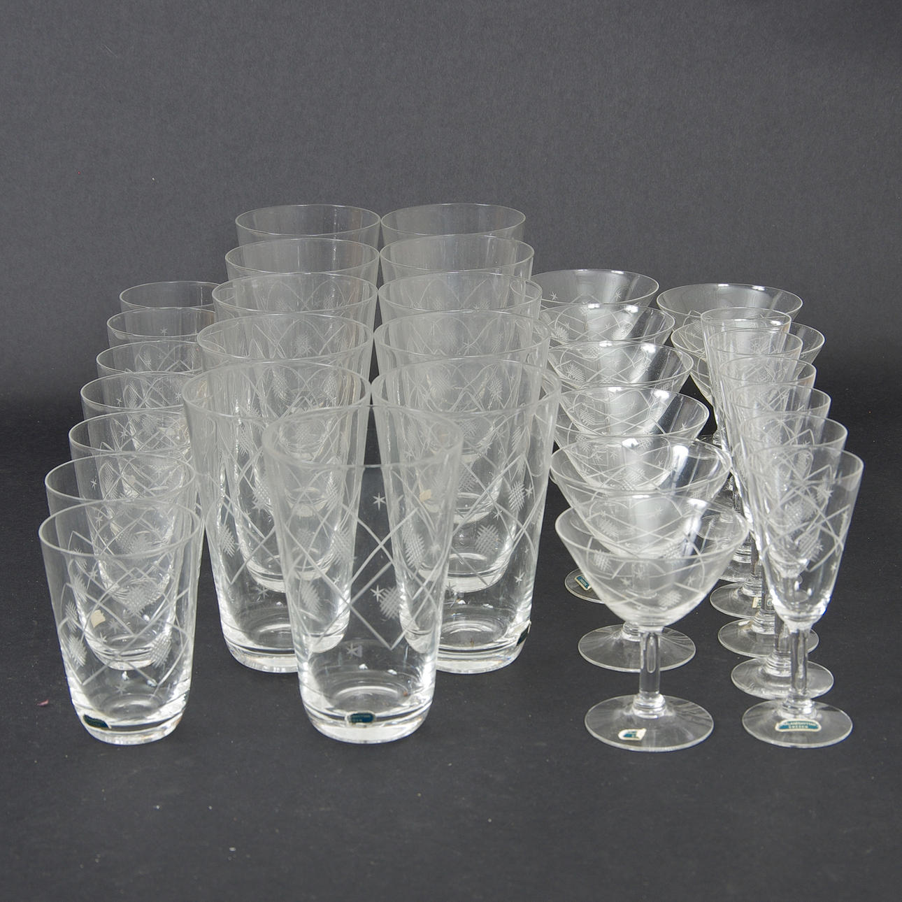 GLASSERVIS, slipad kristall, Smålandshyttan.