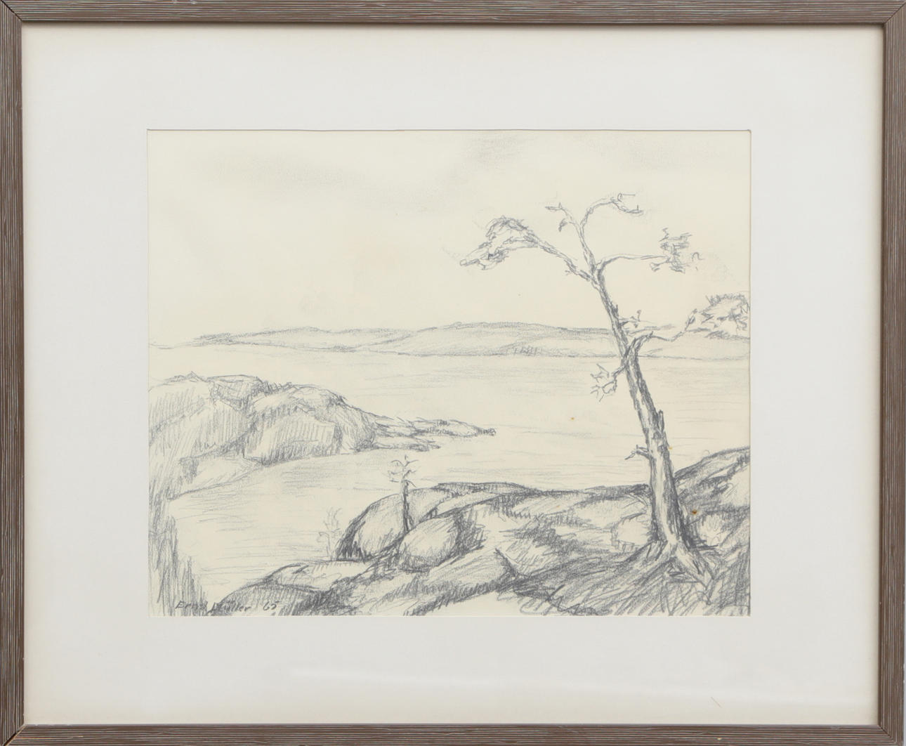 ERNST MÜLLER. Eine Zeichnung, signiert, 1965.