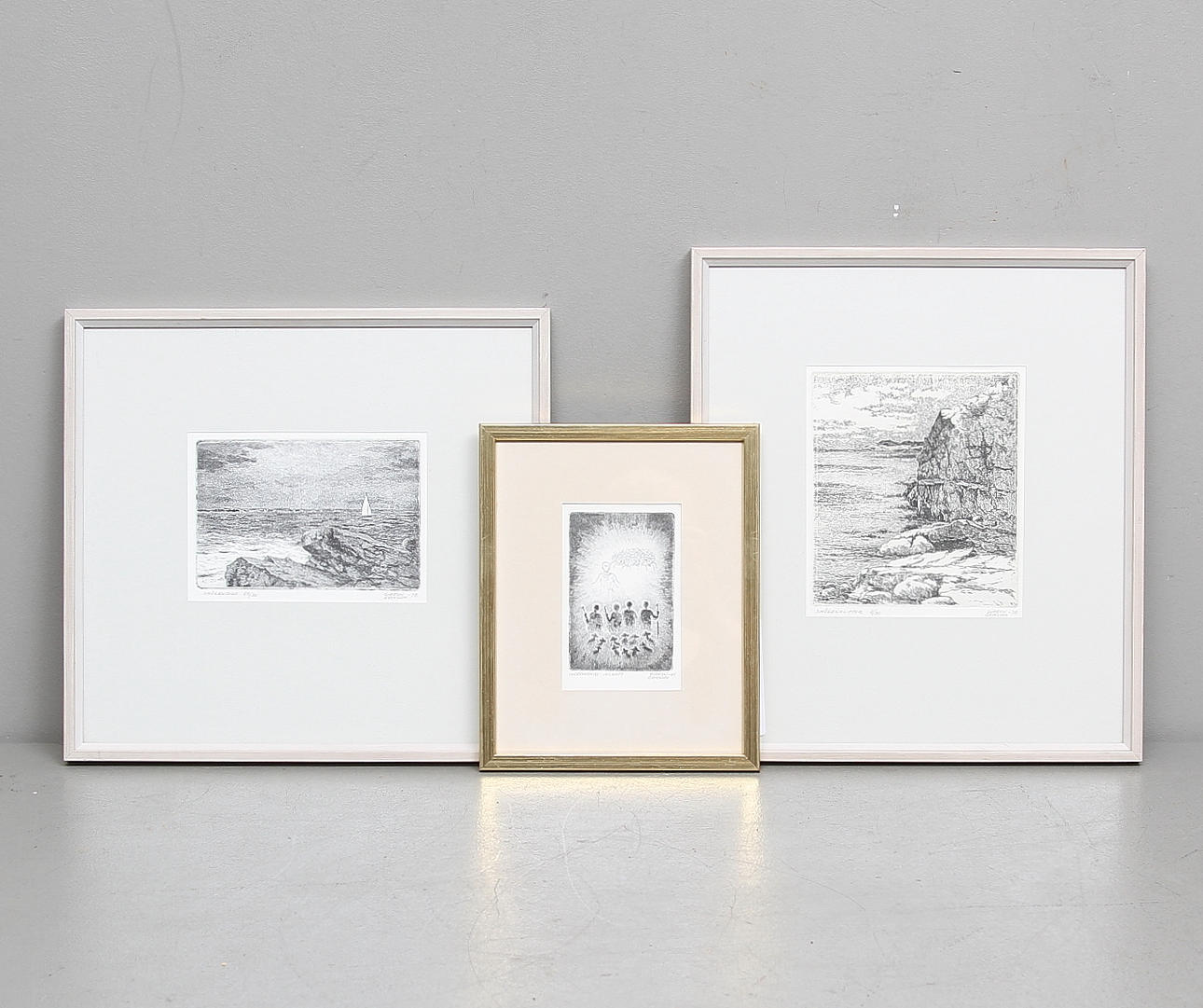 GIDEON ERIKSSON. Etsningar, 3 st, signerade och daterade 78-81.