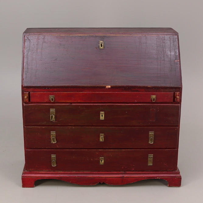 SNEDKLAFFSEKRETÄR, mahognybetsad furu, 1800-tal.