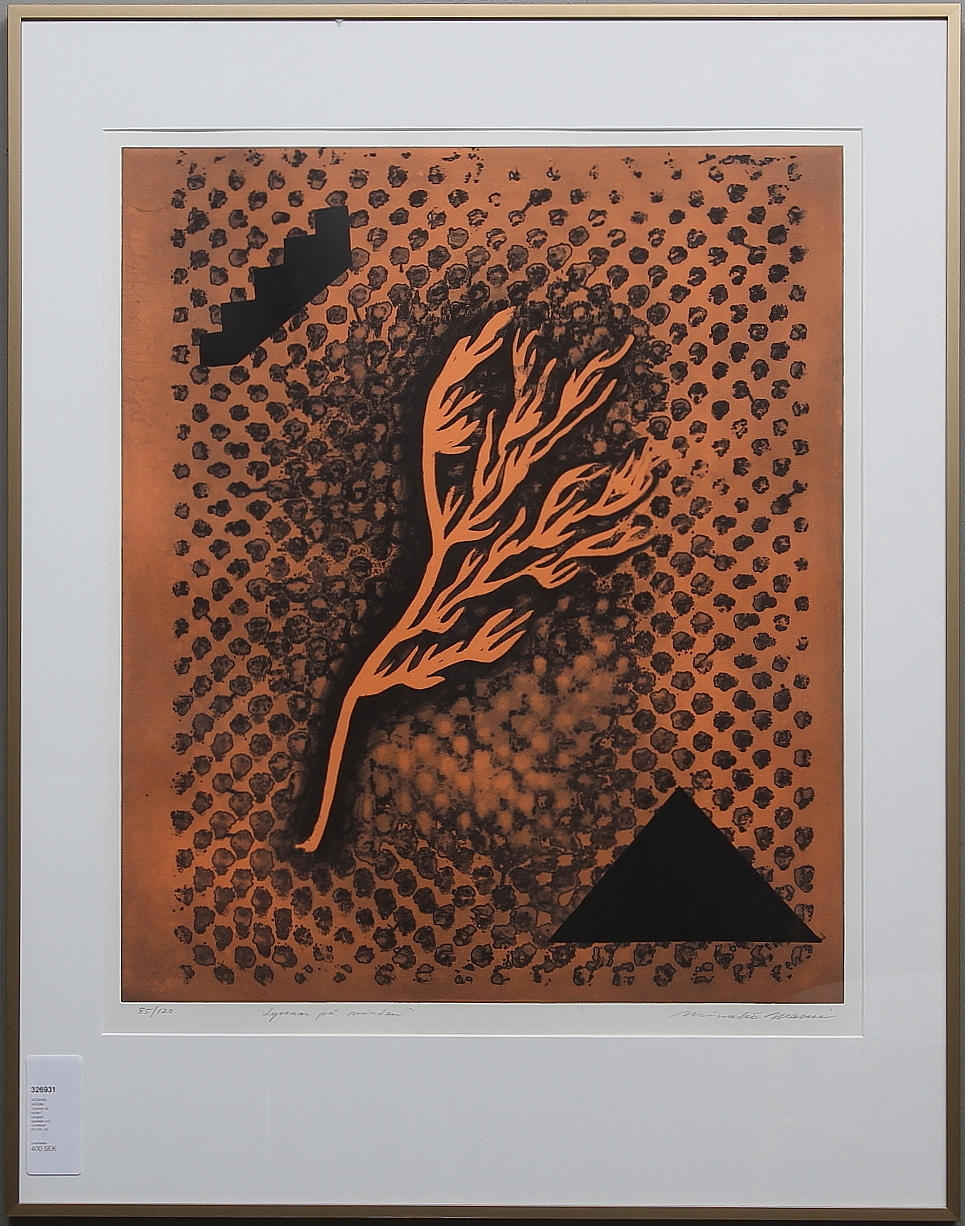 SUZANNE NESSIM. "Lyssnar på vinden". Litografi, signerad och numrerad 85/120.