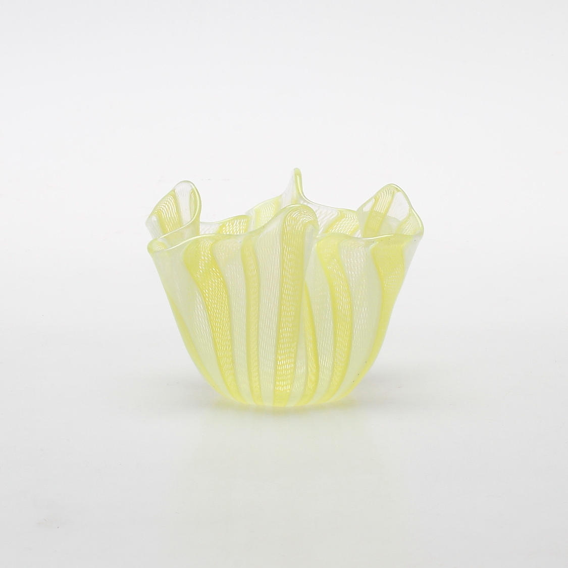 NÄSDUKSSKÅL, glas, zanfirico-teknik, Venini, Murano, signerad.