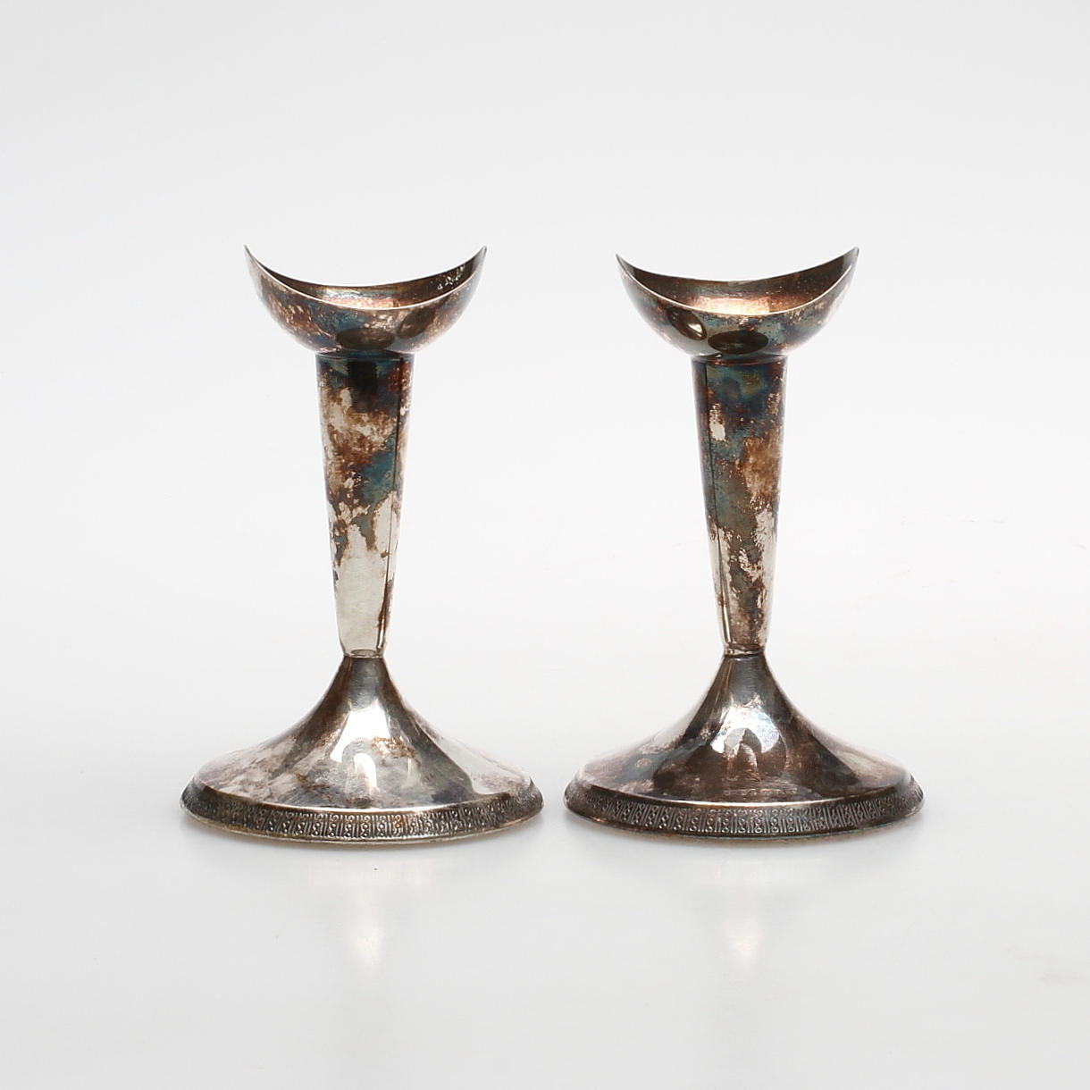 LJUSSTAKAR, ett par, silver, GAB, Stockholm 1960.