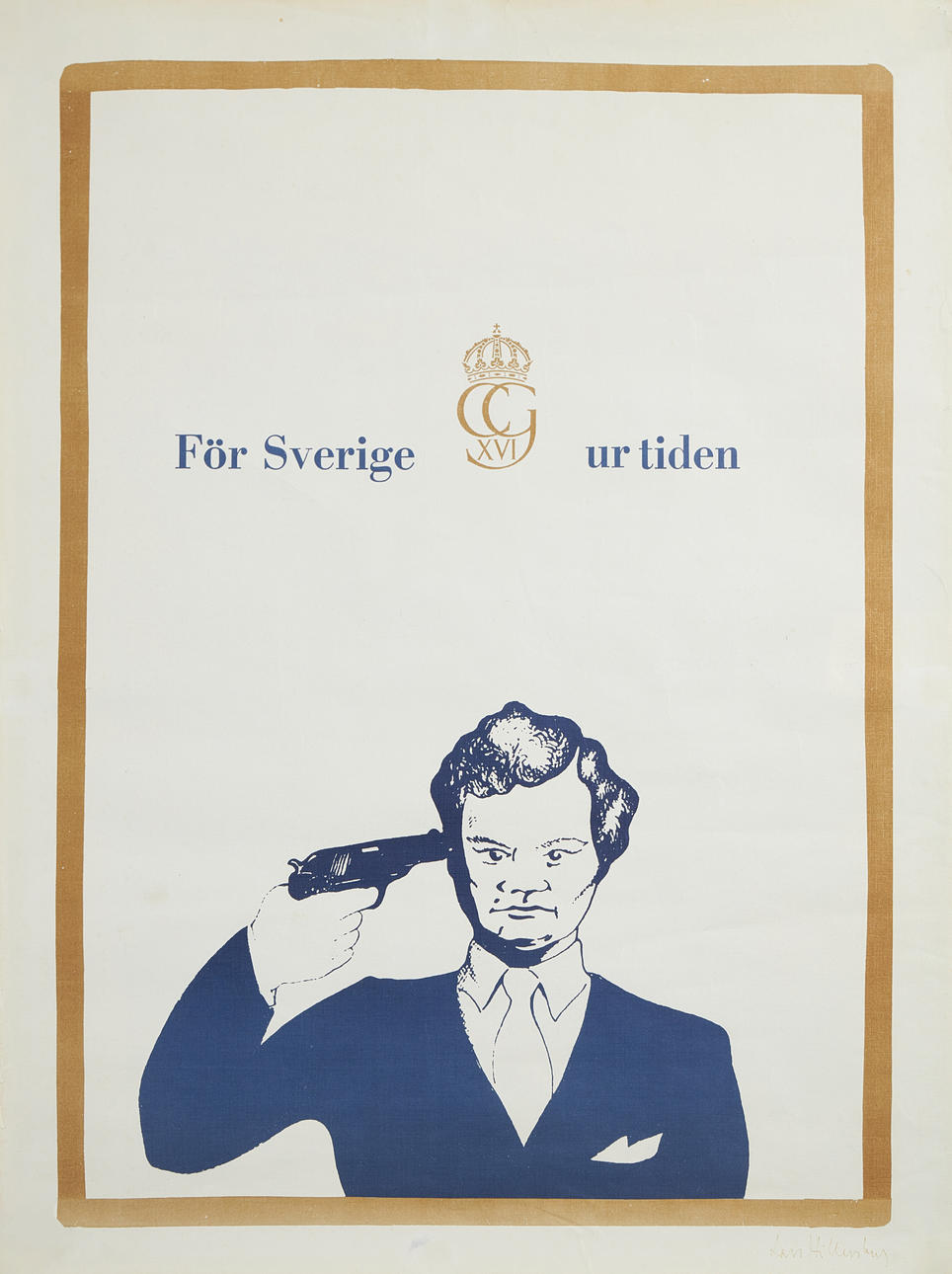 LARS HILLERSBERG. “For Sweden out of time”, lithographic print, signed.