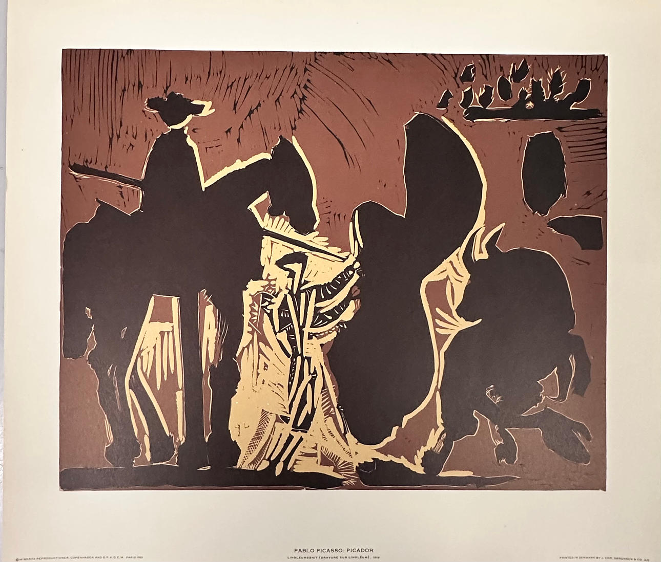 PABLO PICASSO. EFTER. Färgserigrafi efter linoliumsnitt.