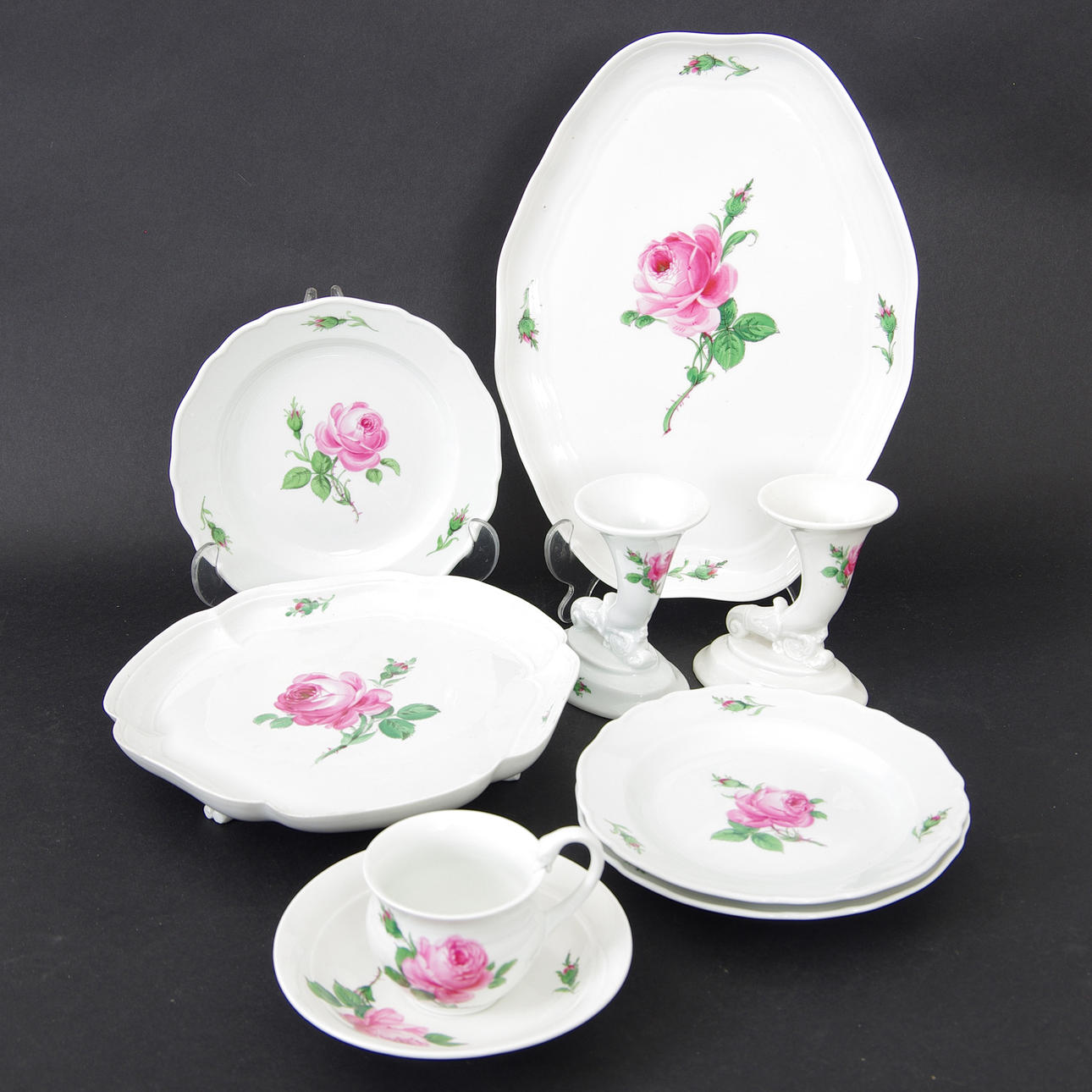 SERVISDELAR, porslin, Meissen.