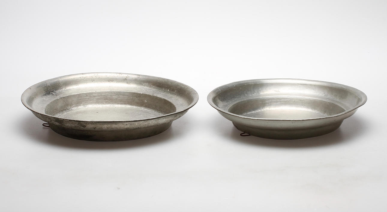 SKÅLFAT, 2 st, tenn, 1800-tal, troligen Vimberby.