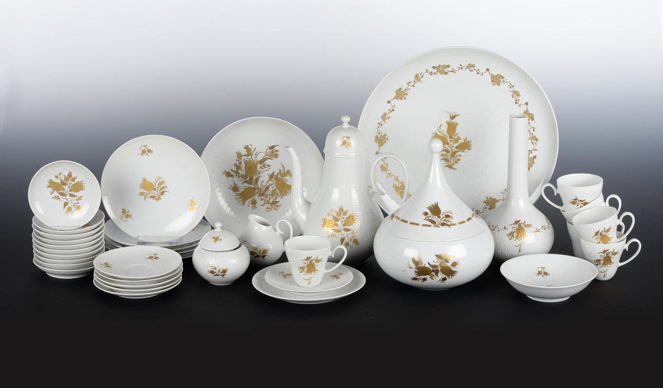 ローゼンタールBjorn Wiinblad「Romance」金彩 ポット BJÖRN WIINBALD FÜR ROSENTHAL. “Romance in Gold” mocha service for