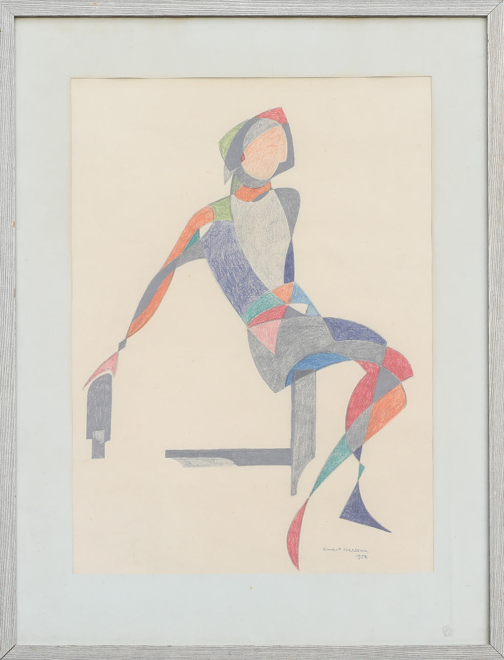 EVERT OLSSON. drawing, signed and dated 1957.