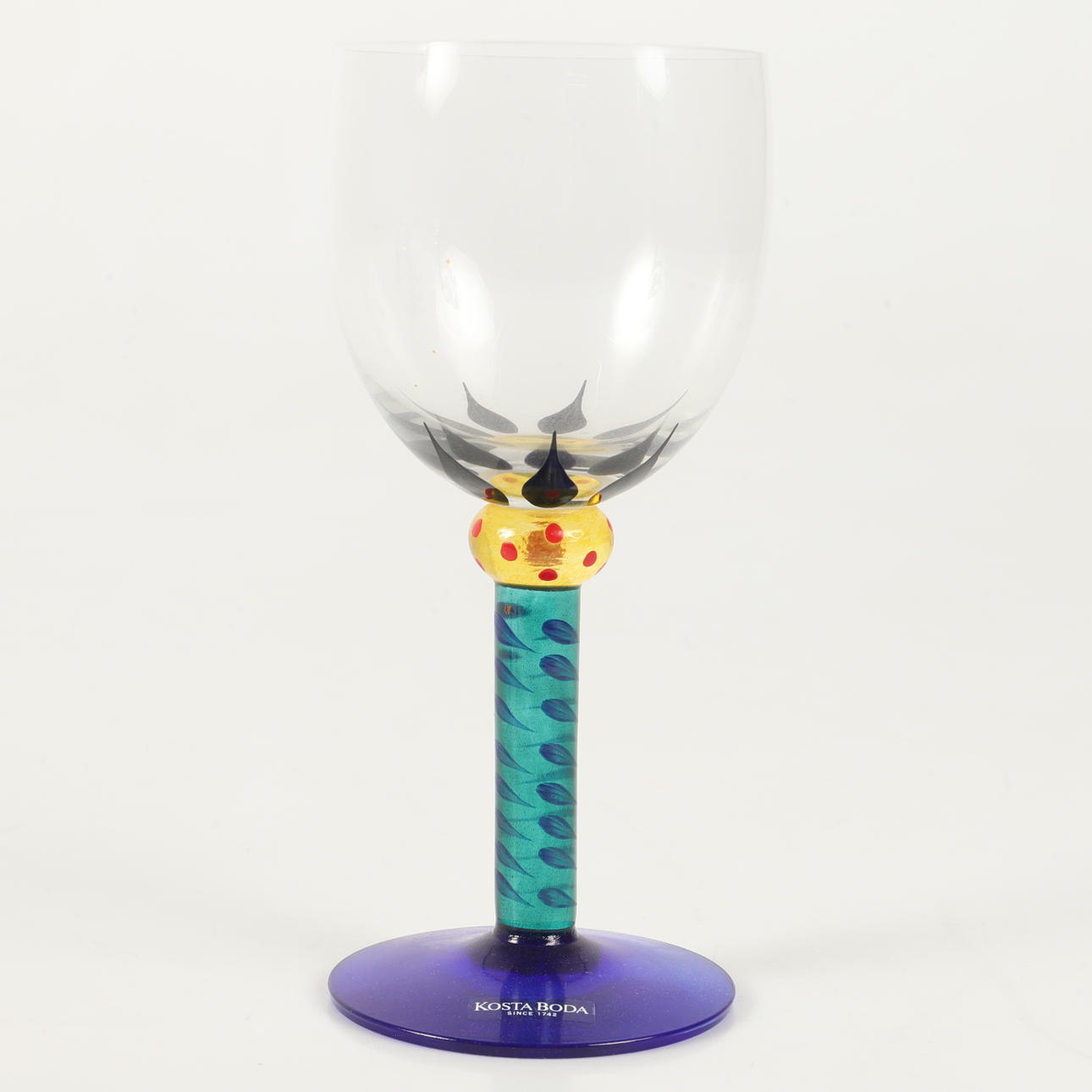KEN DONE. Wine glasses, 4 pieces, “Palm Tree”, Kosta Boda, signed