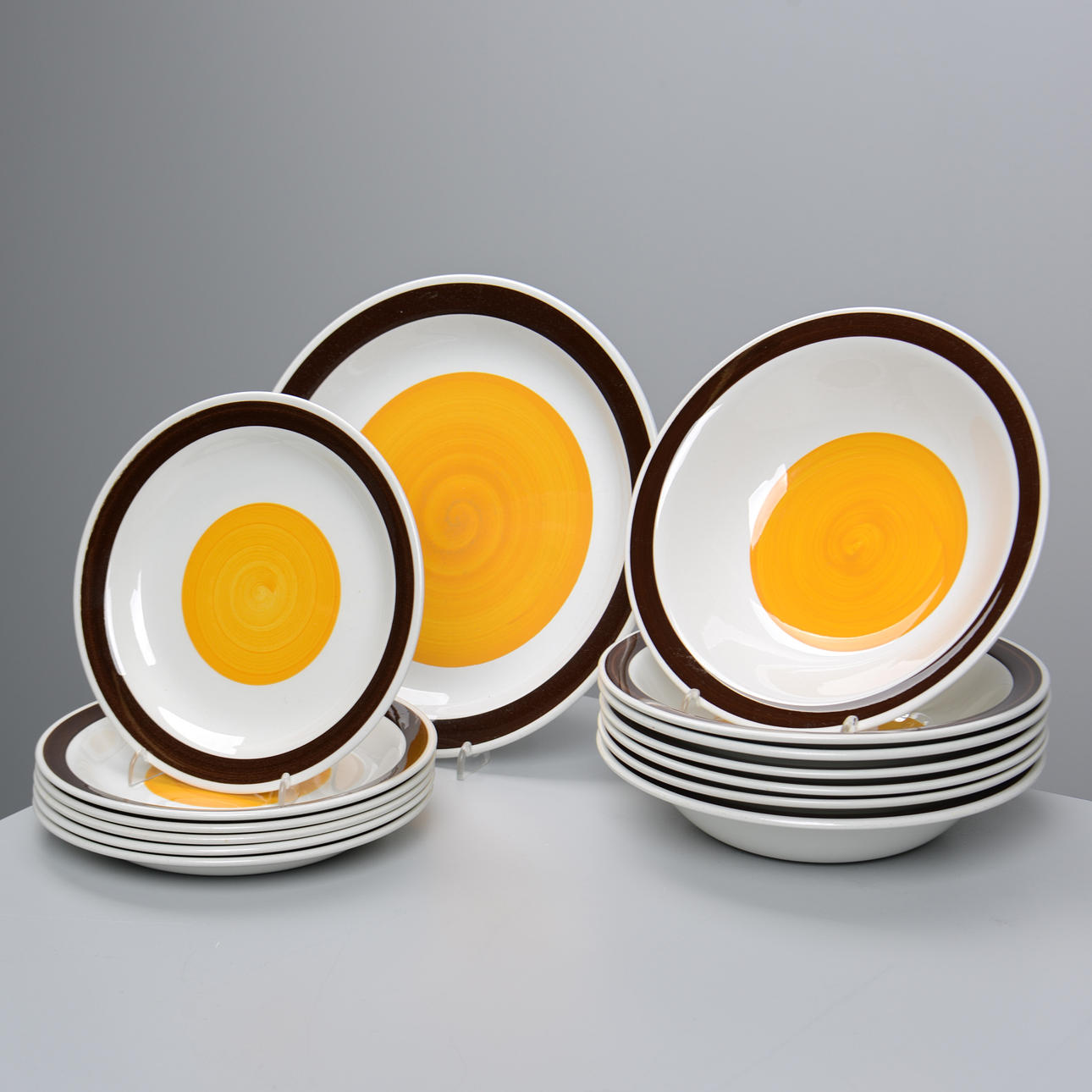 14-teiliges Geschirrset, „Soløya“, Rörstrand, 1970er.