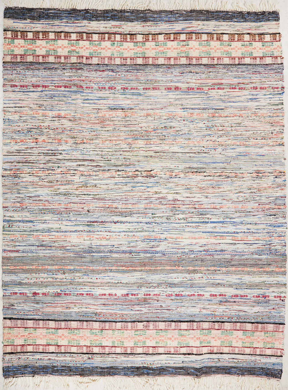 RAG CARPET, partly patterned, 270x210.
