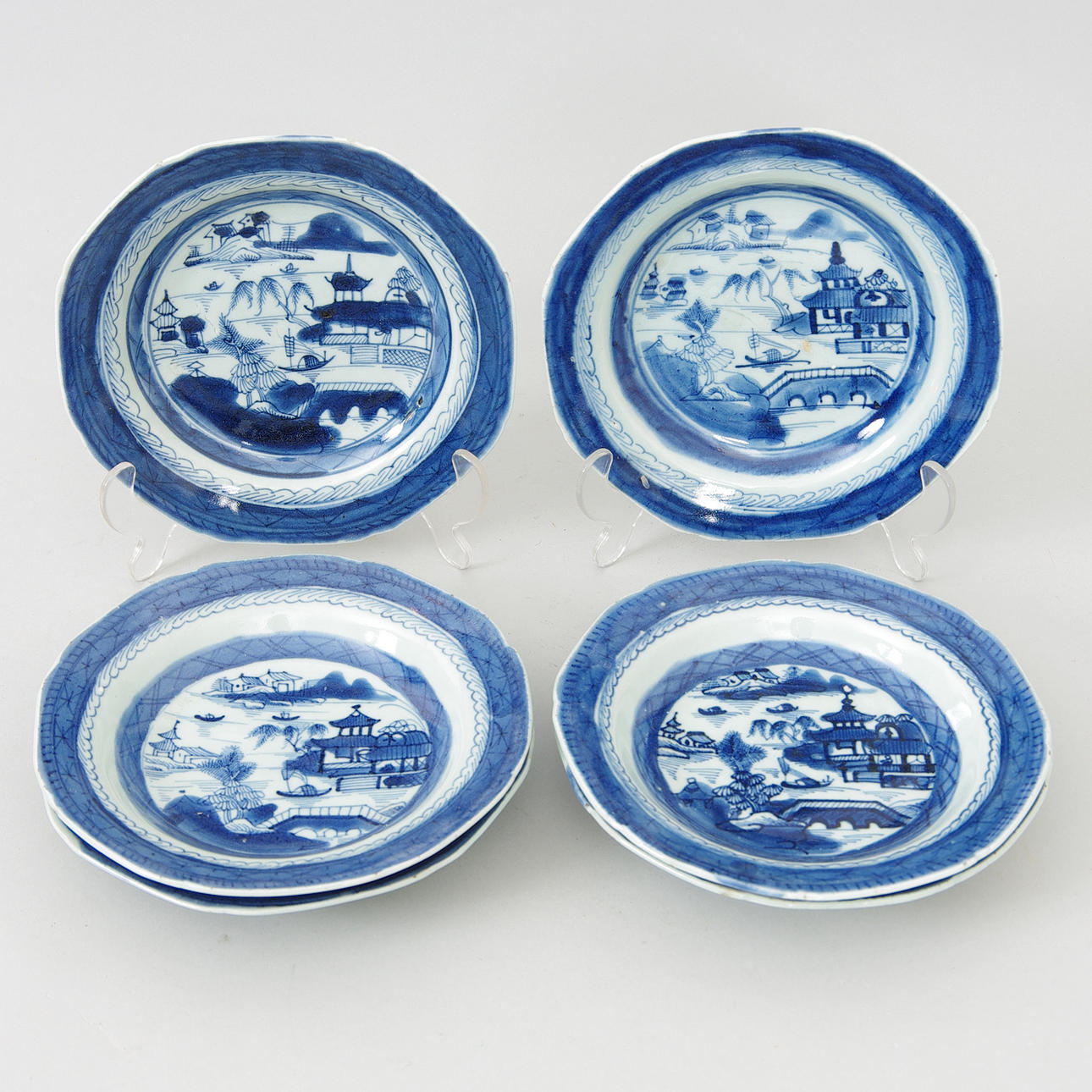 TALLRIKAR, 6 stycken, porslin, Kina, 1700/1800-tal.