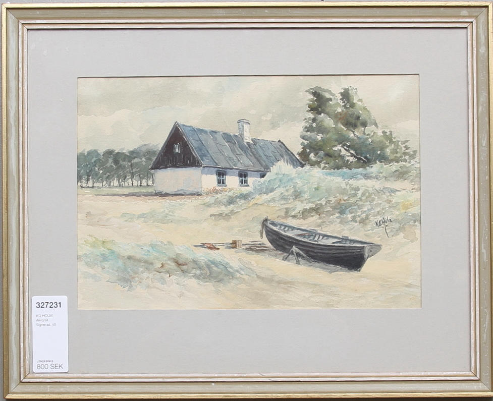 KG HOLM. Akvarell. Signerad.
