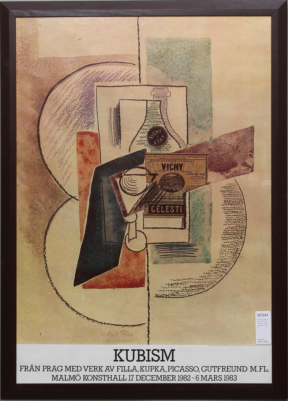 UTSTÄLLNINGSAFFISCH, tryck. "Kubism" Malmö Konsthall, 1982-83.