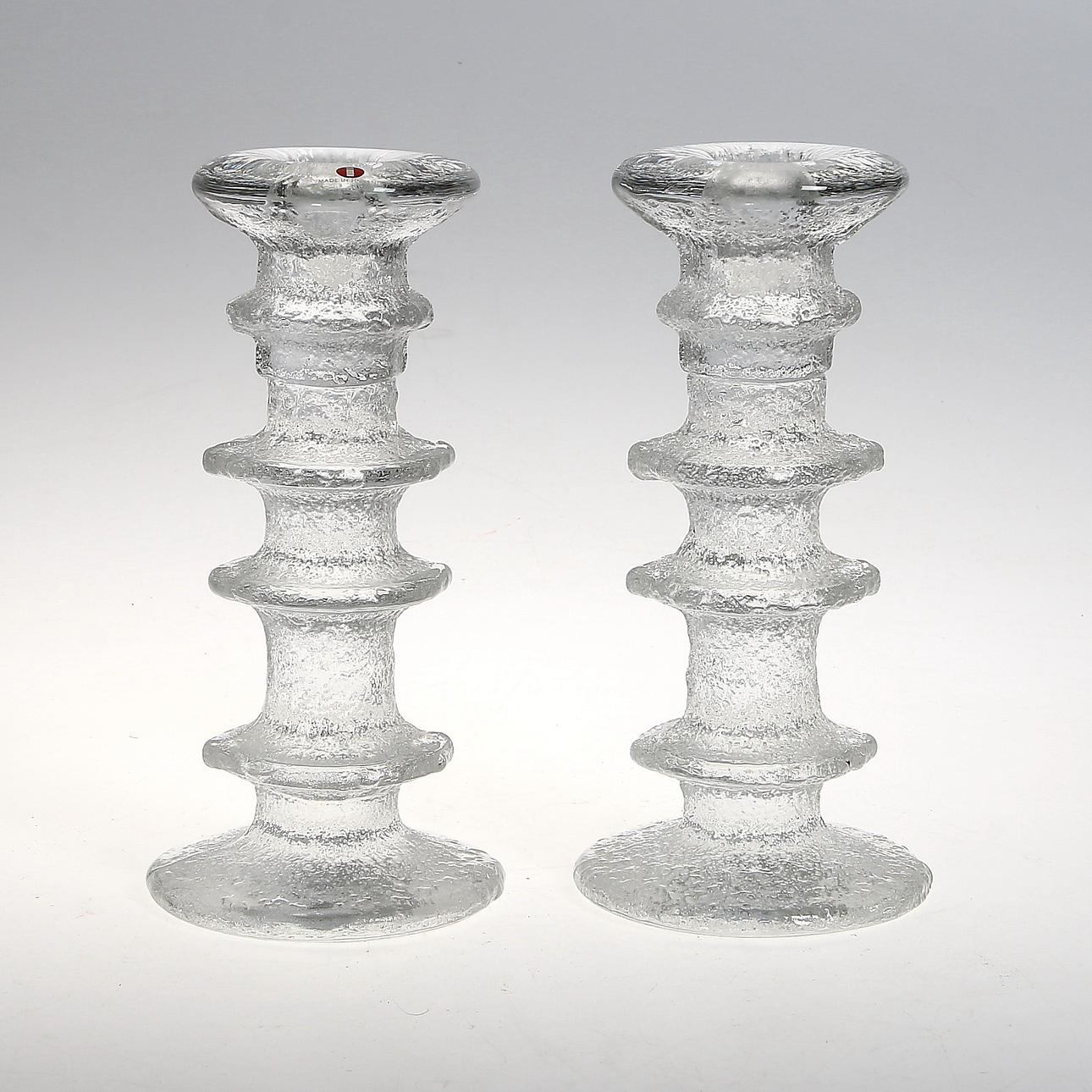 LJUSSTAKAR, 2 st, glas, "Festivo", Timo Sarpaneva, Iittala.