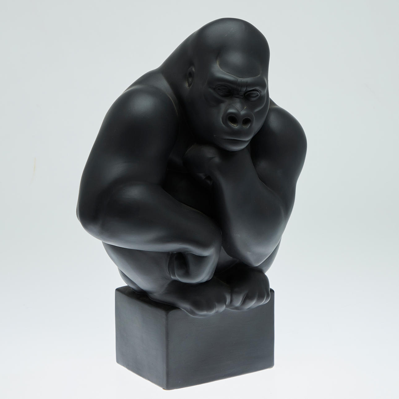 太古の記憶◆グラウンディング◆ブラックフォッシルマーブル ゴリラ彫刻 1788 PIA LANGELUND. Royal Copenhagen, sculpture/figure, gorilla