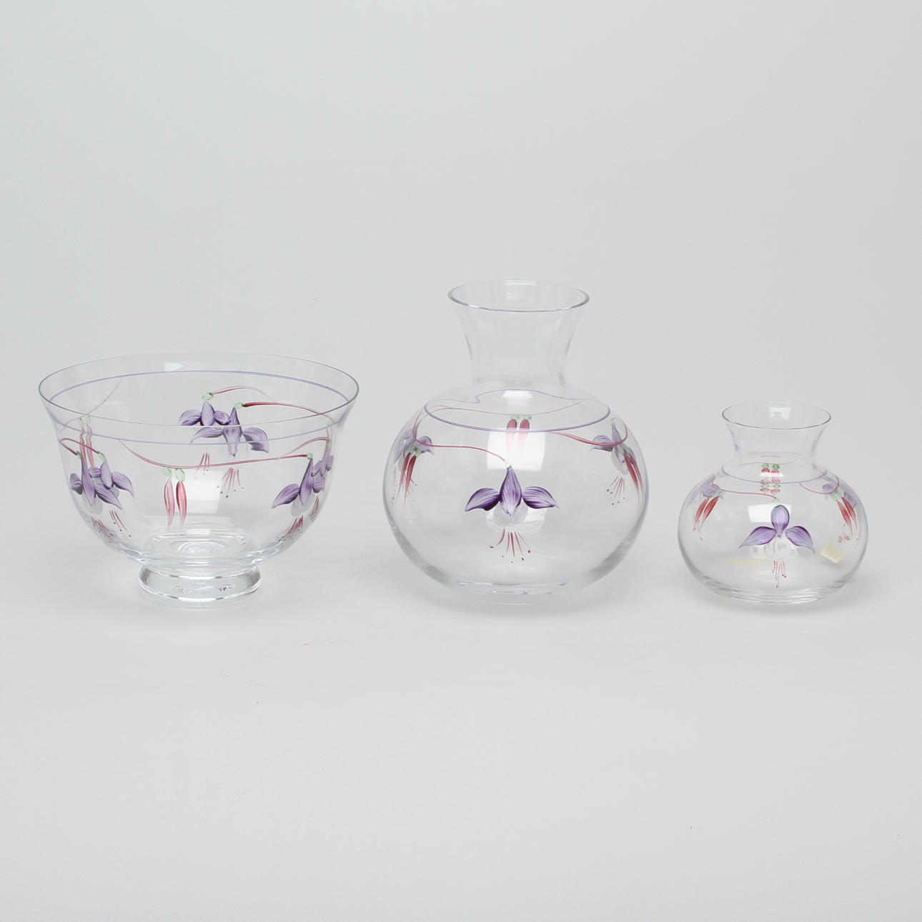 SKÅL, VASER, 2 st, glas, Ulrica Hydman-Vallien.